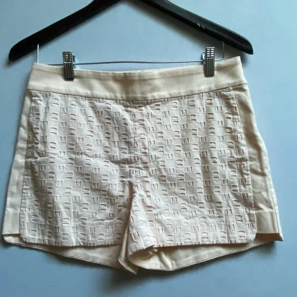 J Crew cotton eyelet basket weave peach coral shorts Sz 6 - Picture 1 of 8